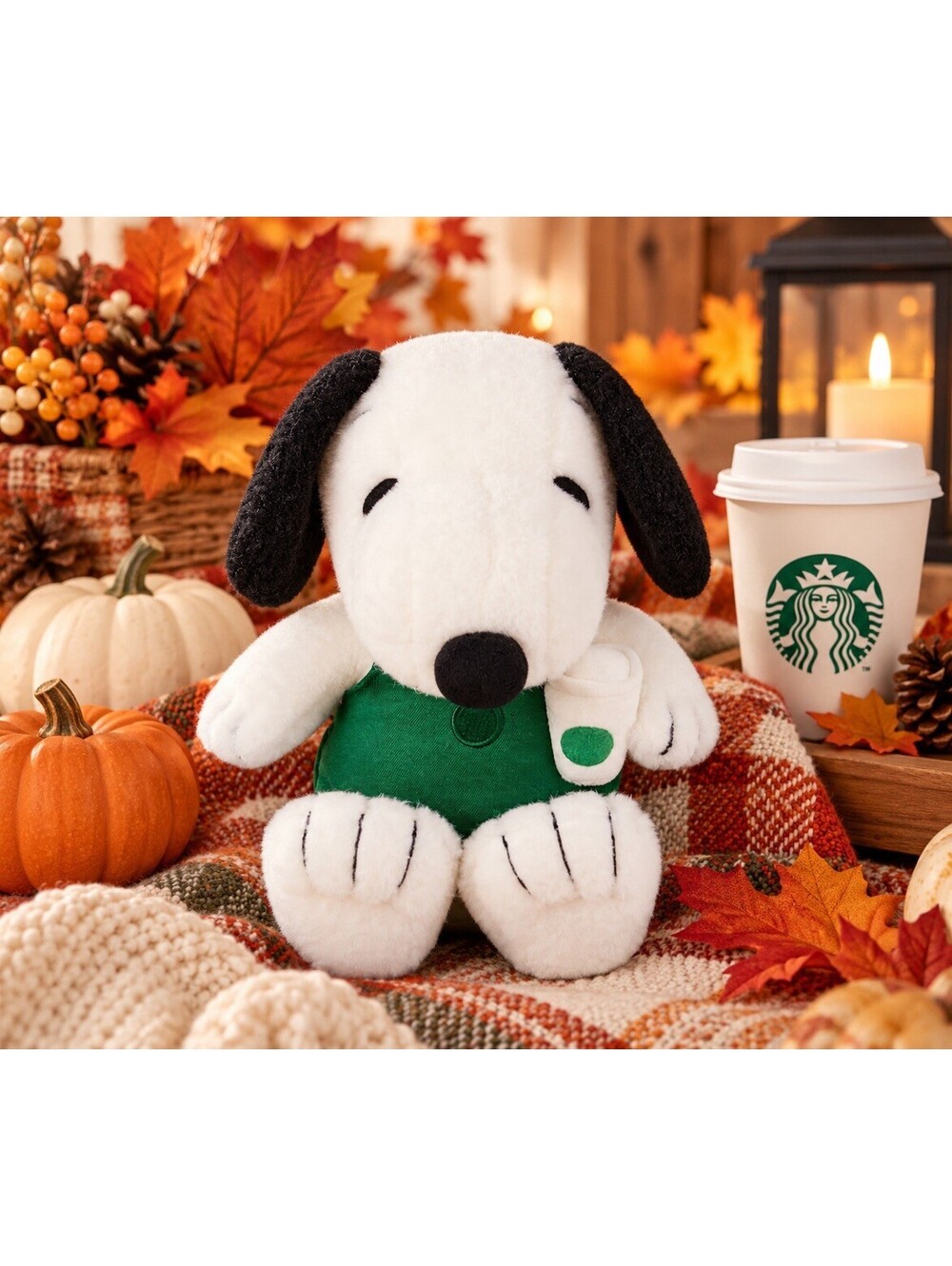 Starbucks Peanuts Plush Snoopy With Apron NEW IN BOX